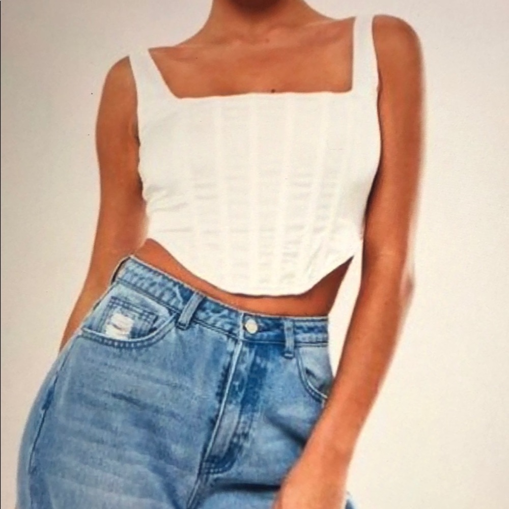 Missguided White Satin Corset